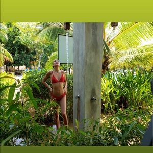 Red swimsuit XS-S size perfect for different types of body